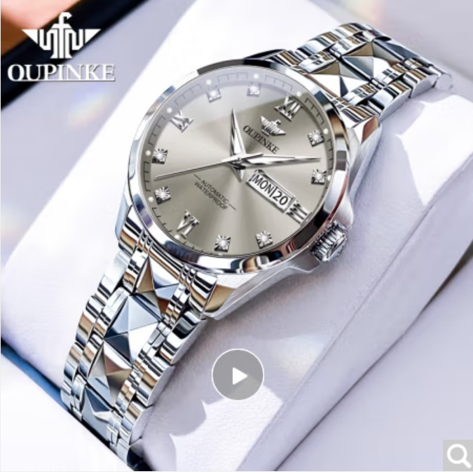 欧品客瑞士认证品牌手表女简约气质女士手表全自动机械表夜光防水